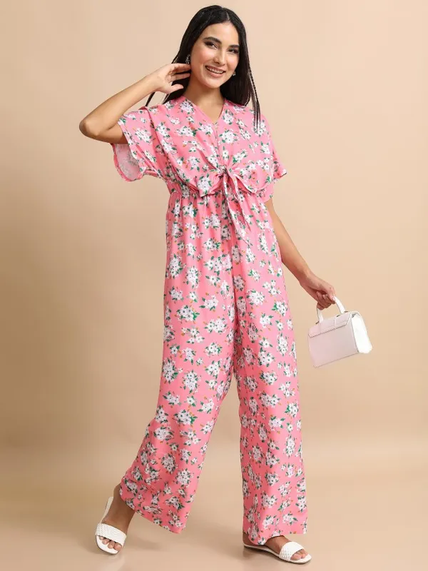  Tokyo Talkies Women Pink Printed Jumpsuits