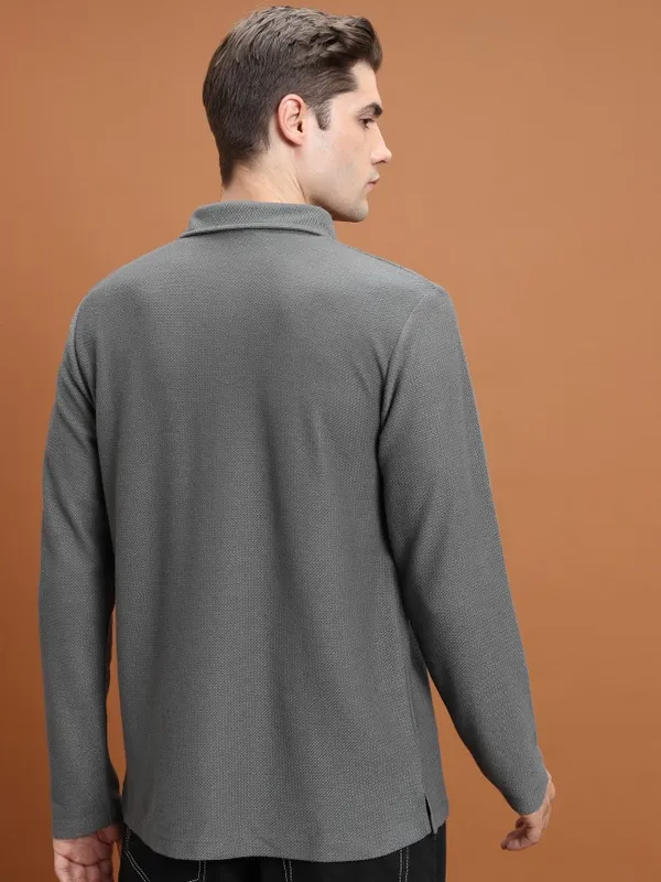 Solid Polo Collar T-Shirt