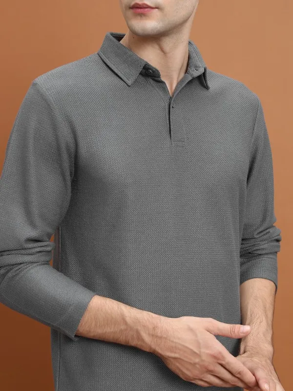 Solid Polo Collar T-Shirt