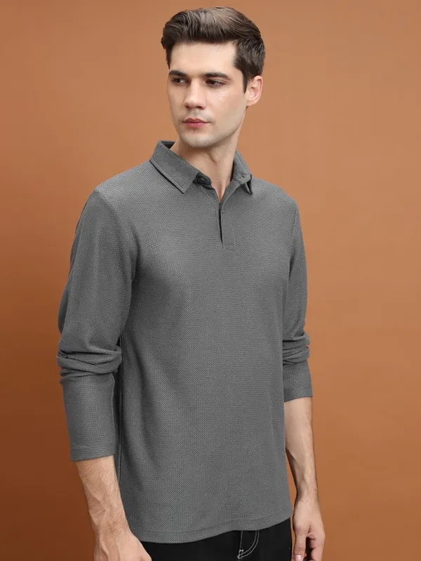 Solid Polo Collar T-Shirt