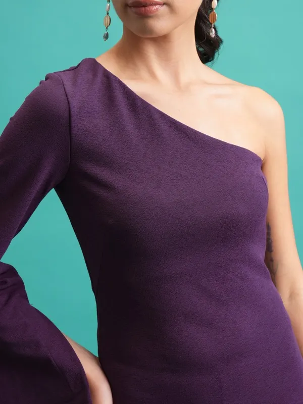 Tokyo Talkies Women Purple Solid Sheath Dress