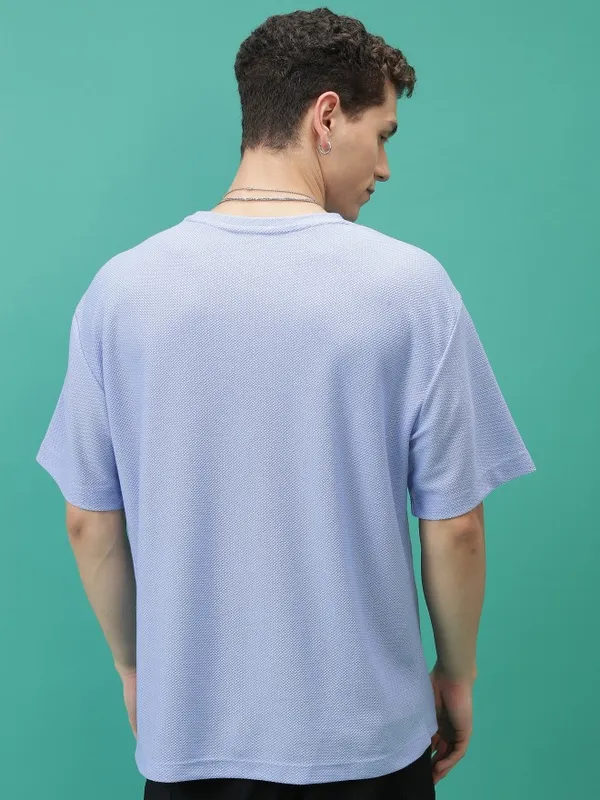  Highlander Men Lavender Solid Round Neck T-Shirts