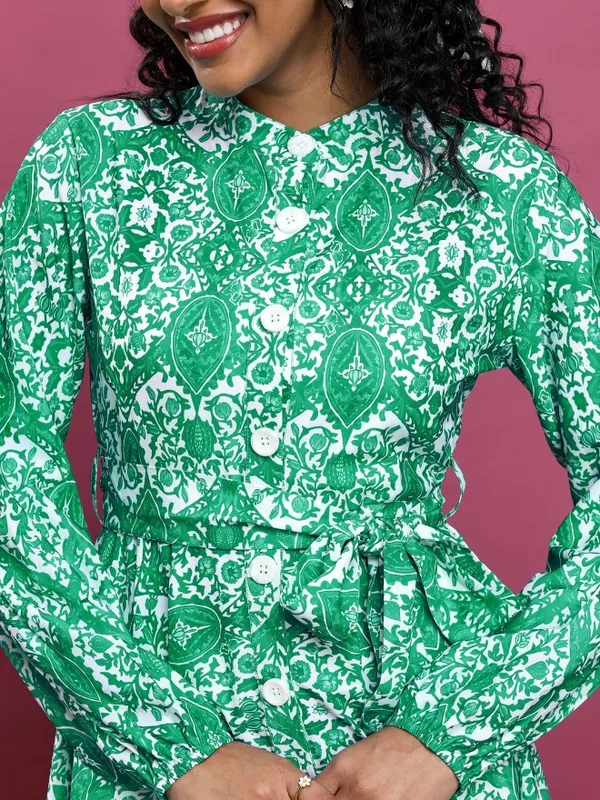 Printed A-Line Dress