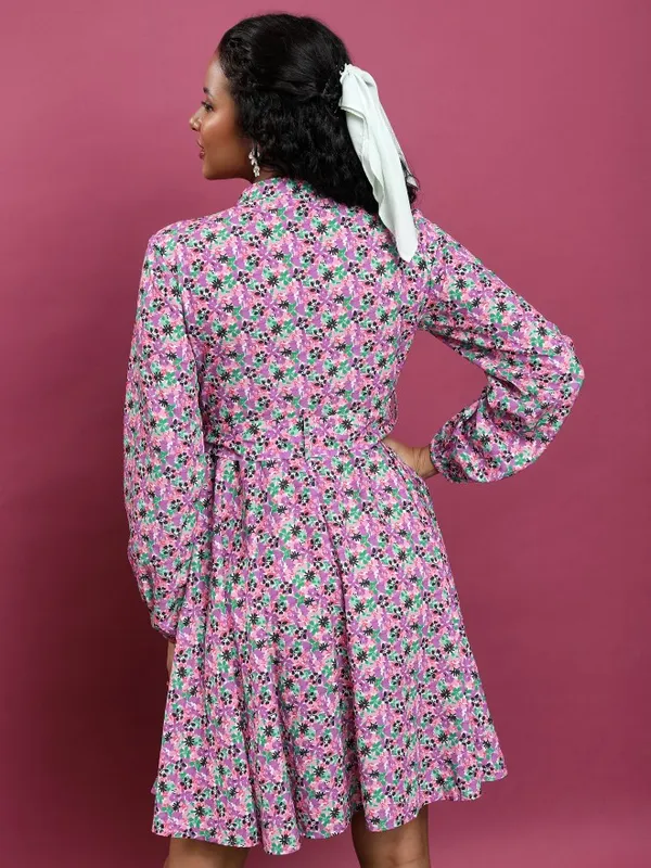 Printed A-Line Dress