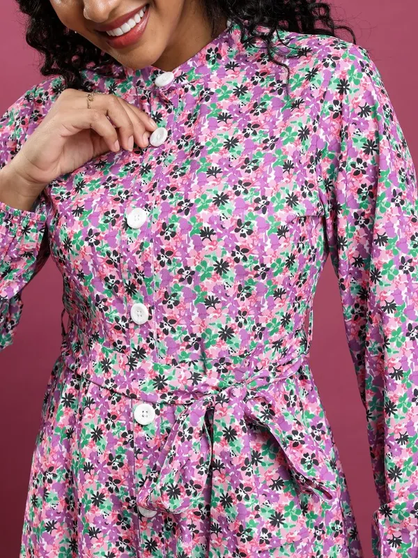 Printed A-Line Dress