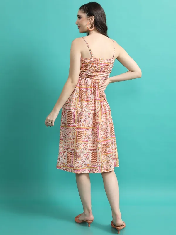  Tokyo Talkies Women Green Printed Fit And Flare Dresses