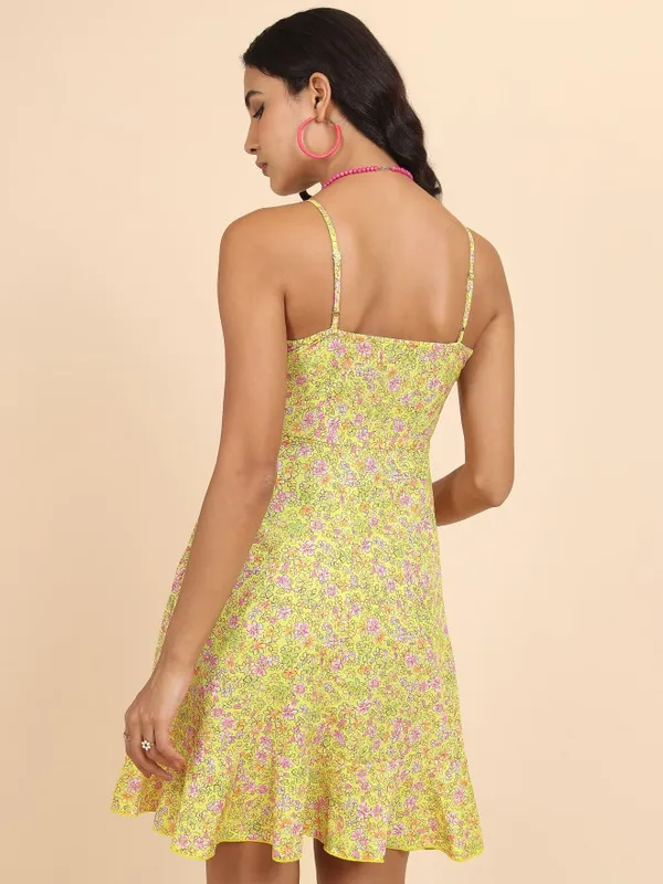  Tokyo Talkies Women Yellow Printed Wrap Dresses