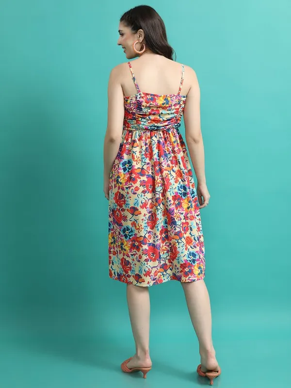  Tokyo Talkies Women Red Printed Fit And Flare Dresses