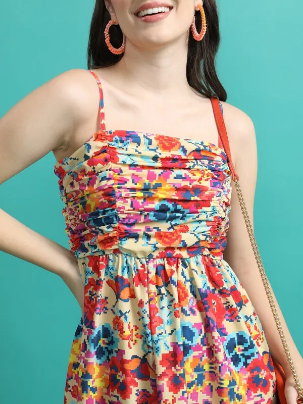  Tokyo Talkies Women Red Printed Fit And Flare Dresses