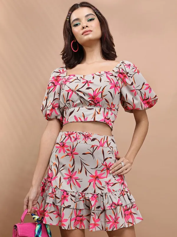  Tokyo Talkies Women Beige Co-Ords
