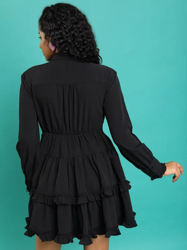 Tokyo Talkies Women Black Solid Shirt Dress