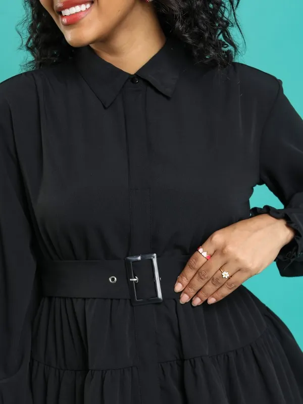 Tokyo Talkies Women Black Solid Shirt Dress