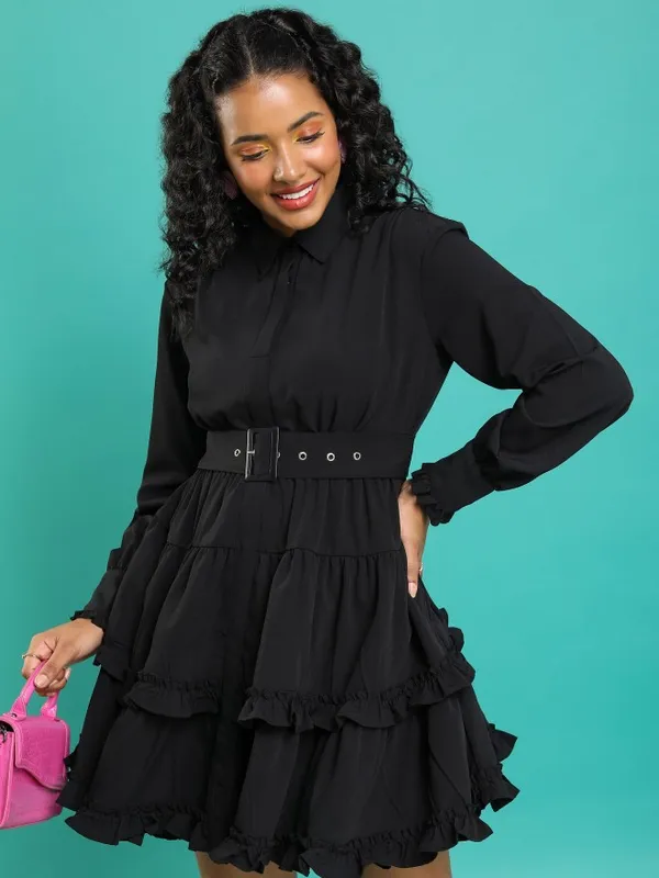  Tokyo Talkies Women Black Solid Shirt Dresses