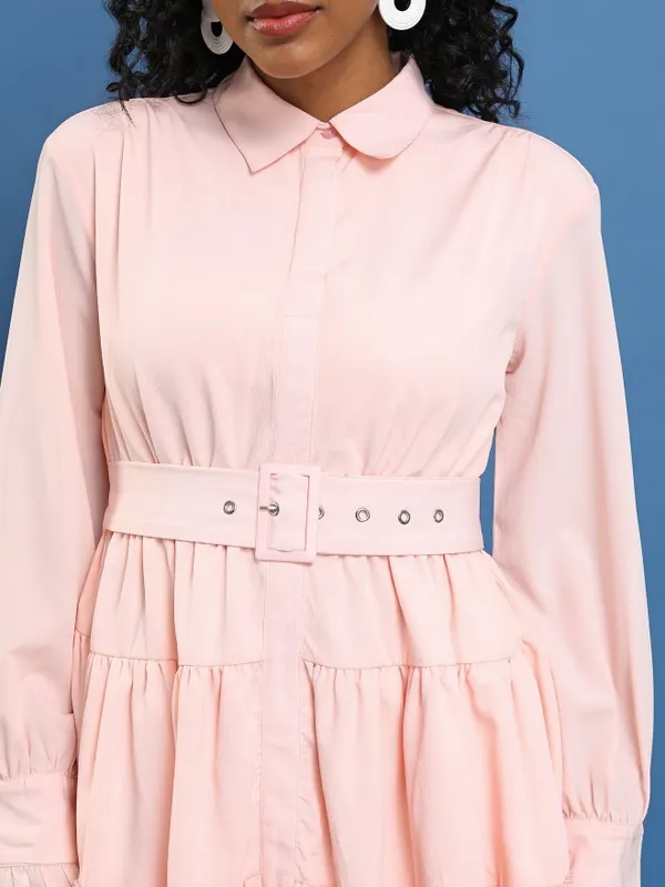Solid Shirt Dress