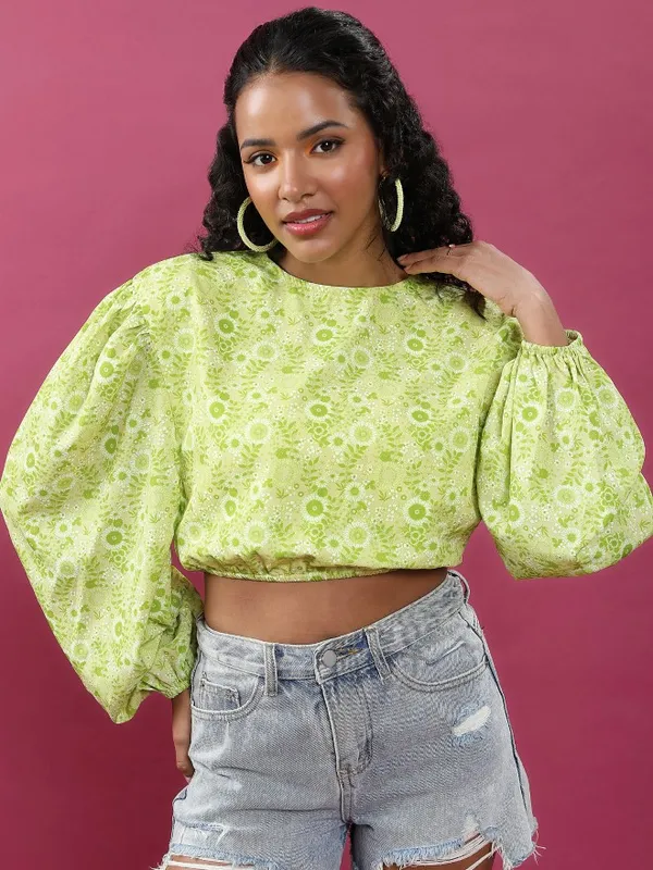 Printed Bardot Top