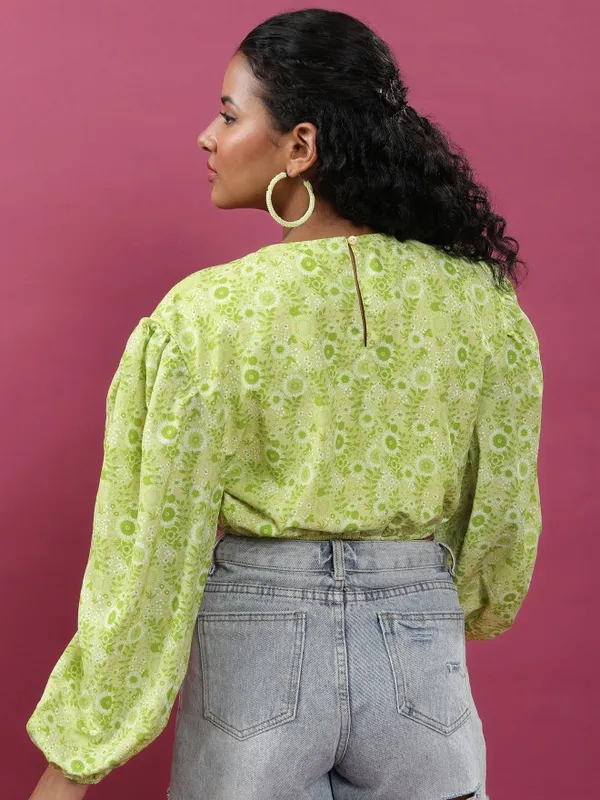 Printed Bardot Top