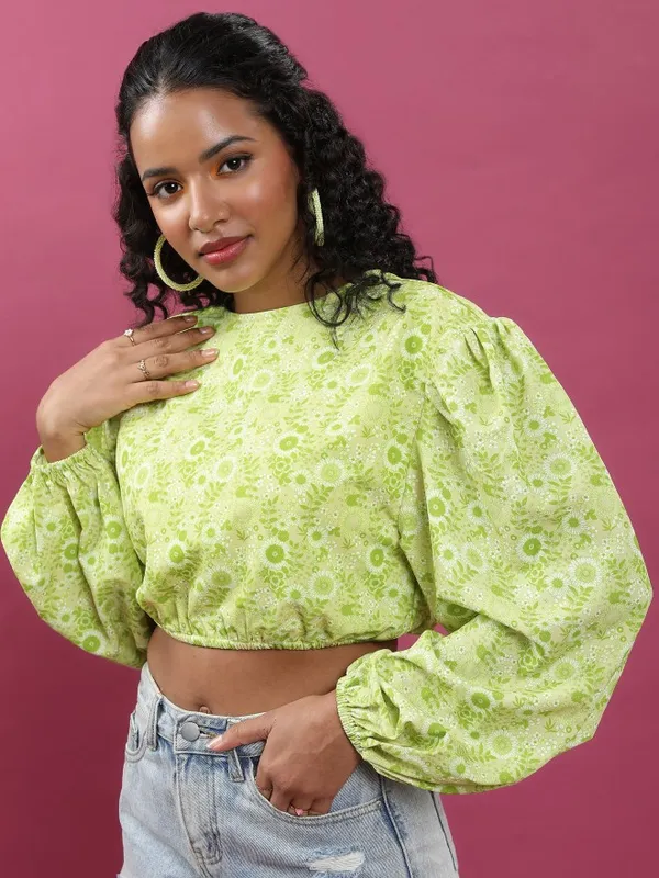 Printed Bardot Top