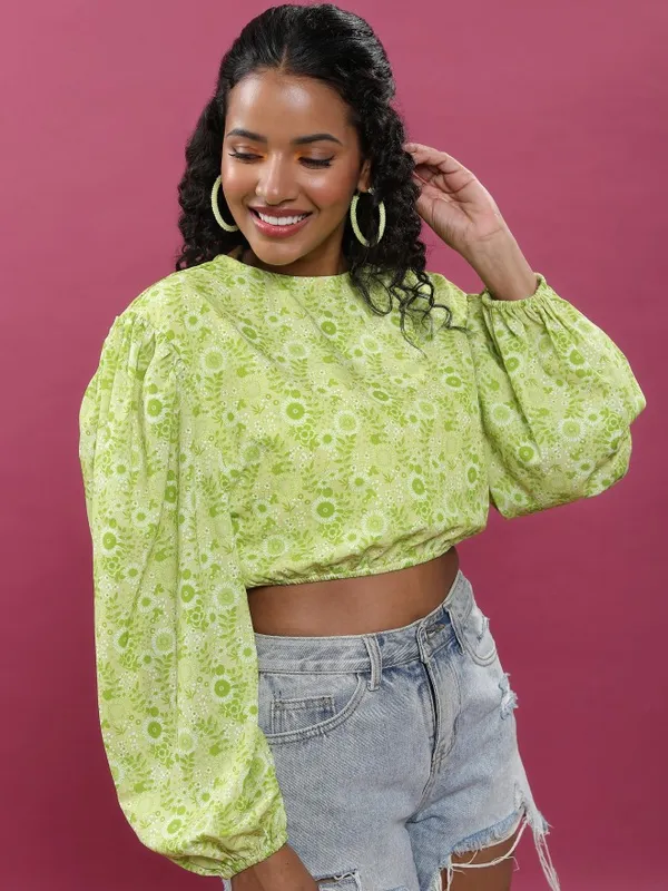 Printed Bardot Top