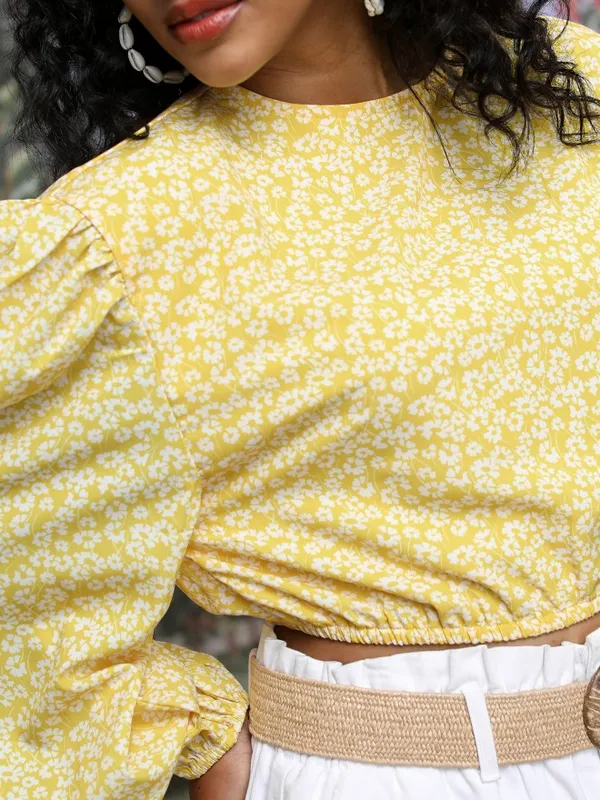  Tokyo Talkies Women Yellow Printed Regular Tops