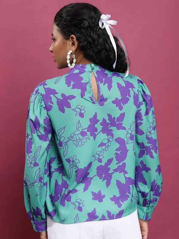 Printed Blouson Top