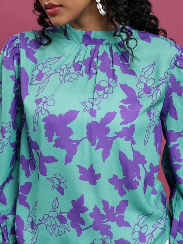 Printed Blouson Top