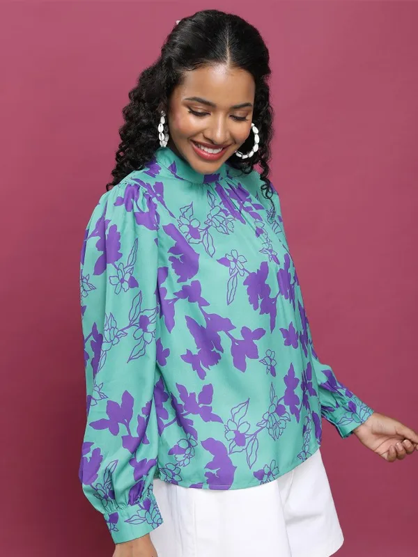 Printed Blouson Top