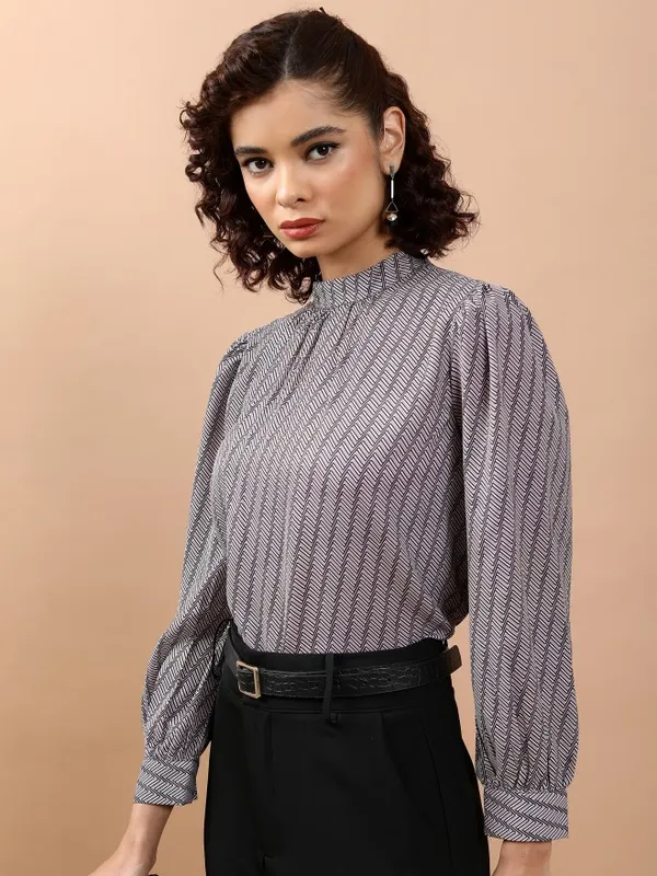 Printed Blouson Top
