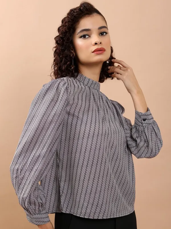Printed Blouson Top