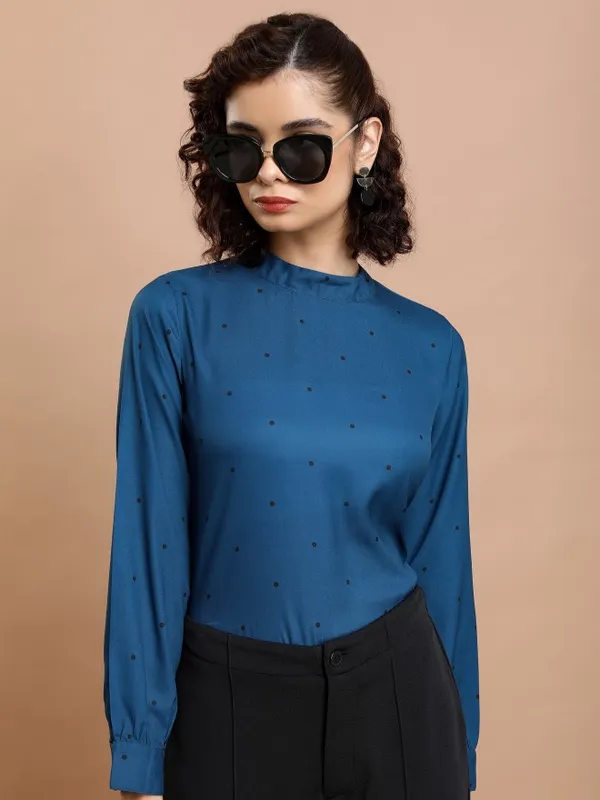 Printed Blouson Top