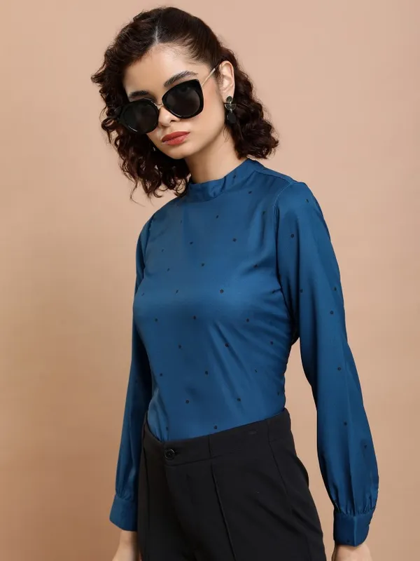 Printed Blouson Top