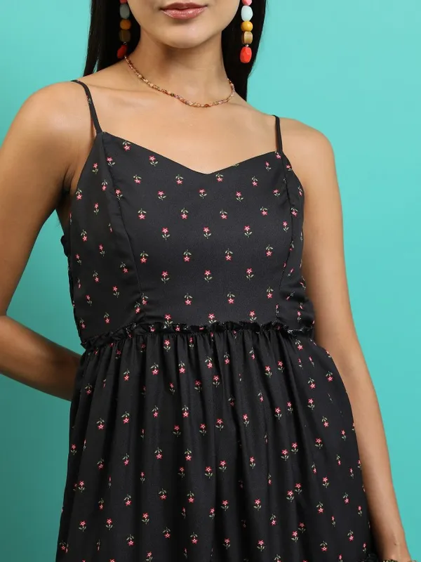 Printed Fit And Flare Dress