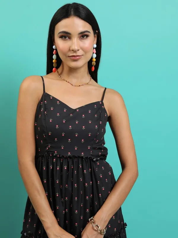 Printed Fit And Flare Dress