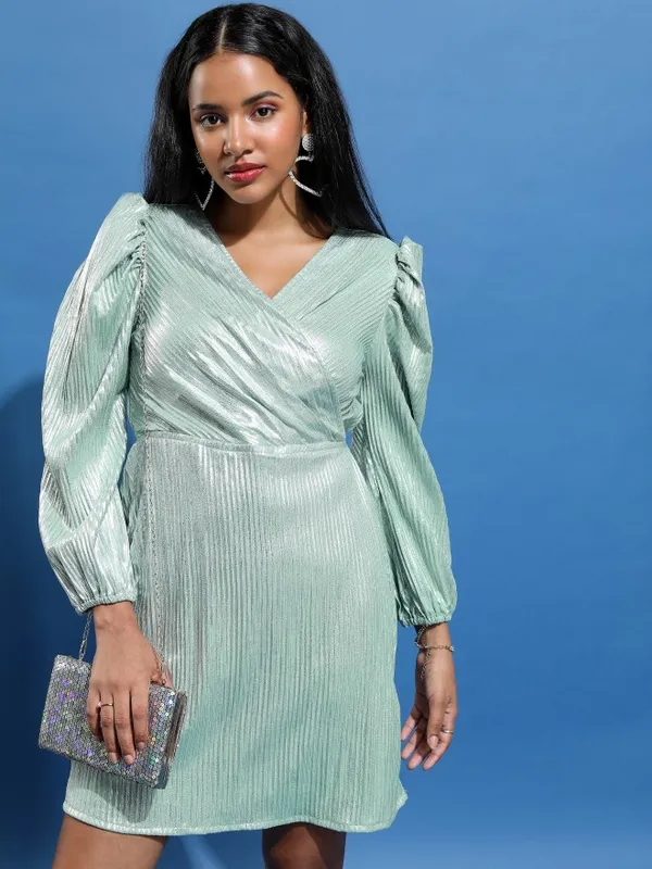 Solid Wrap Dress