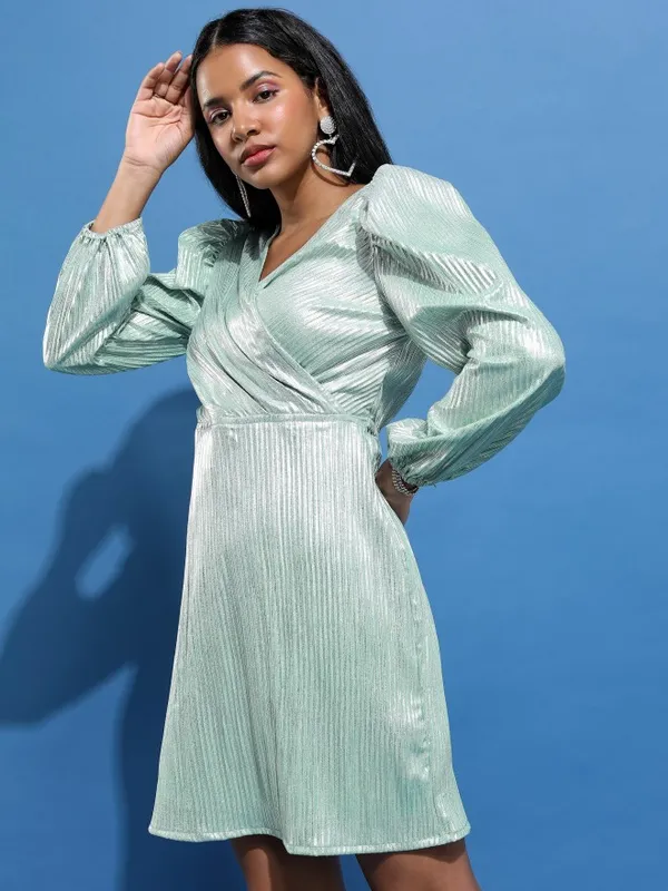 Solid Wrap Dress