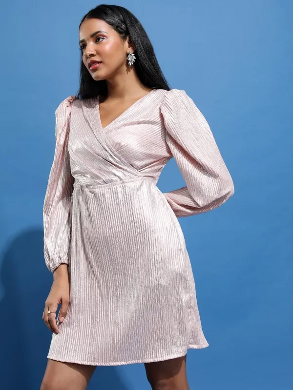 Solid Wrap Dress