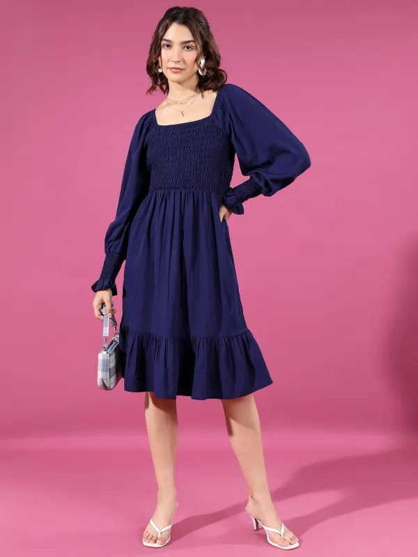 Solid Drop-Waist Dress