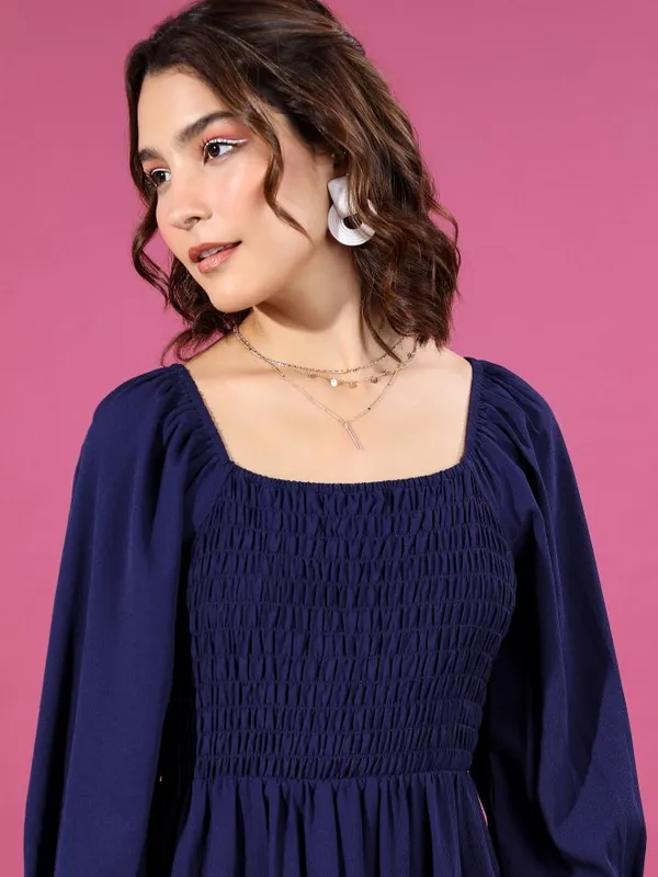 Solid Drop-Waist Dress