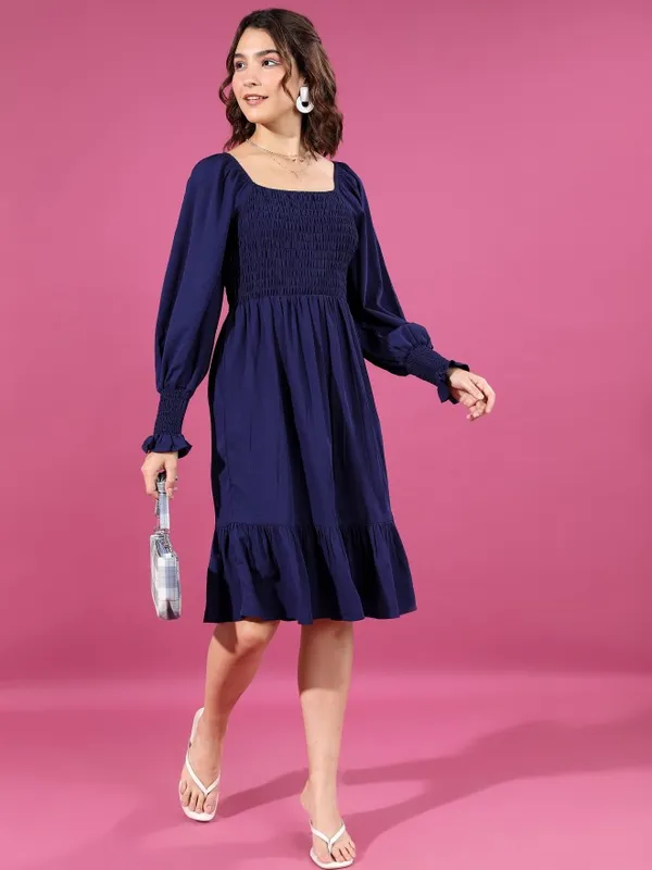 Solid Drop-Waist Dress