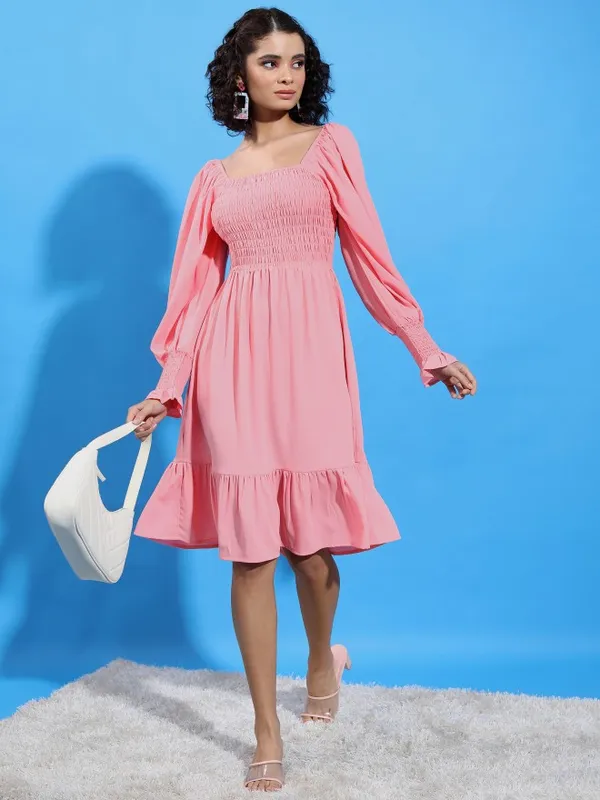 Solid Drop-Waist Dress