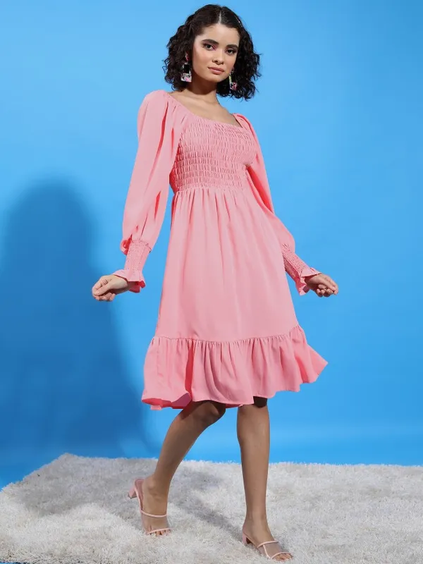 Solid Drop-Waist Dress