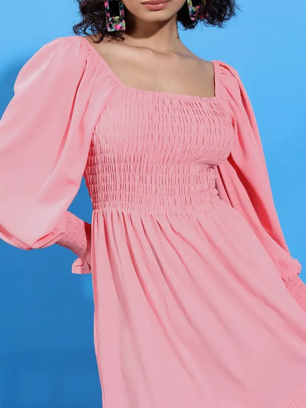 Solid Drop-Waist Dress