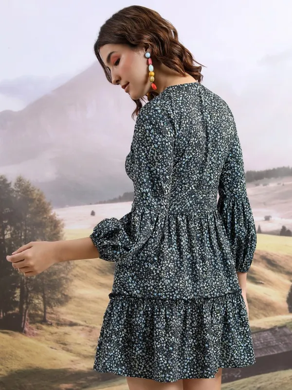 Printed Fit & Flare Dress