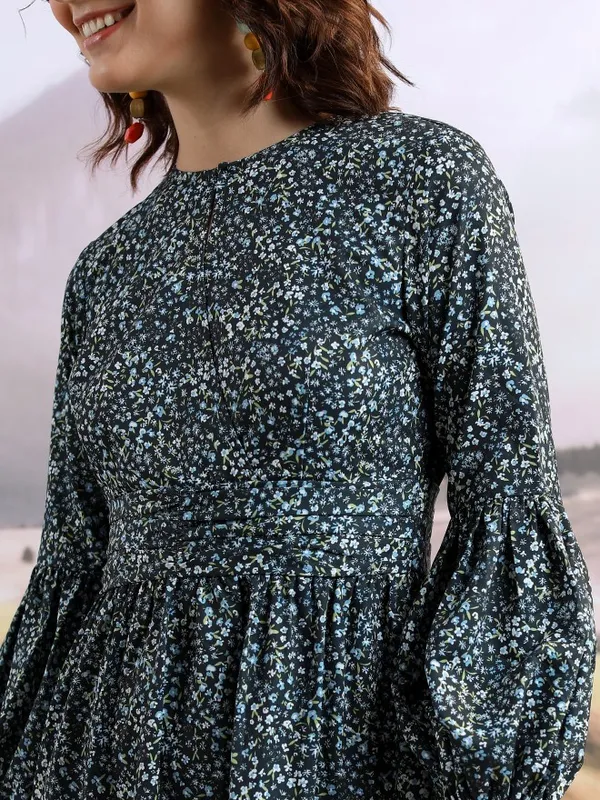 Printed Fit & Flare Dress