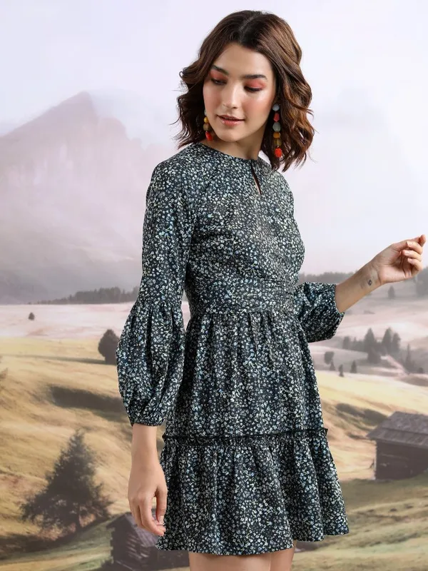 Printed Fit & Flare Dress