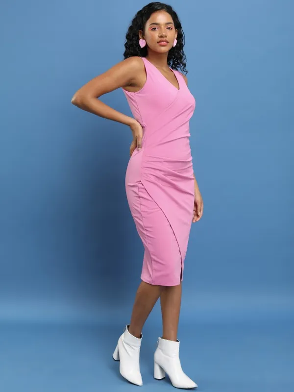 Solid Wrap Dress