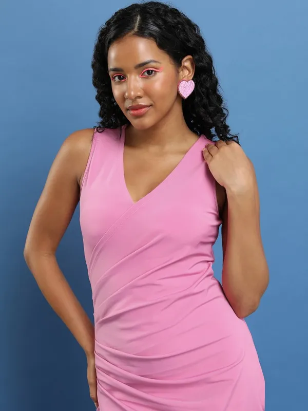 Solid Wrap Dress