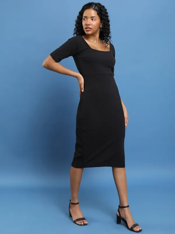 Ketch Women Black Solid Sheath Dress