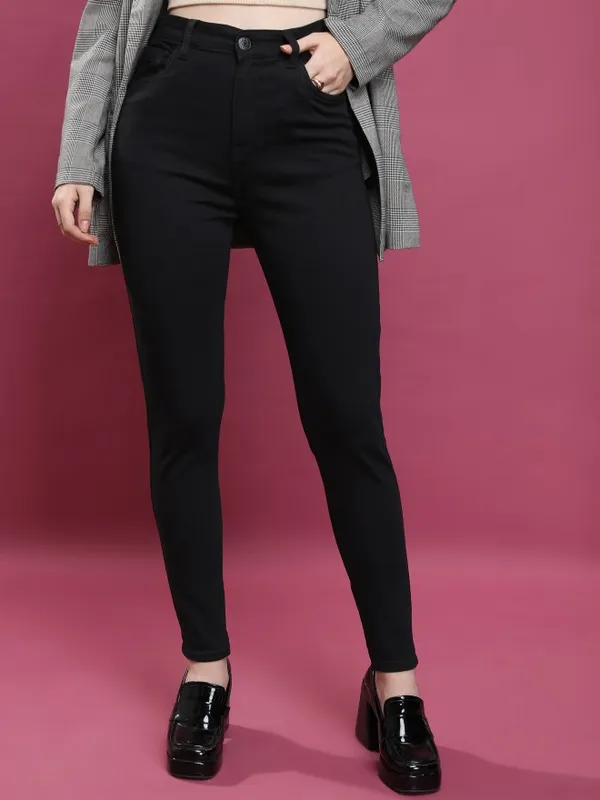  Tokyo Talkies Women Black Skinny Fit Clean Look Jeans