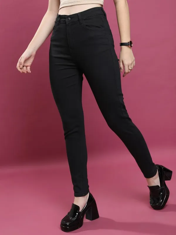  Tokyo Talkies Women Black Skinny Fit Clean Look Jeans