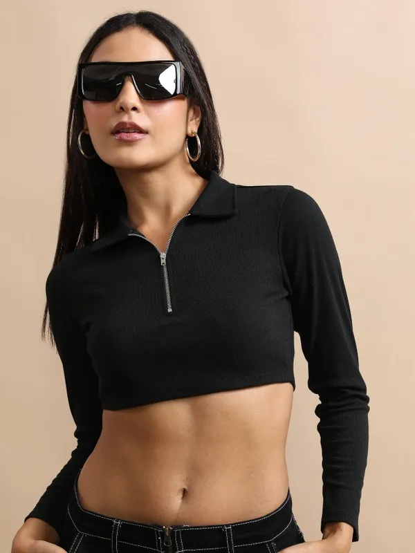  Tokyo Talkies Women Black Solid Tank Tops